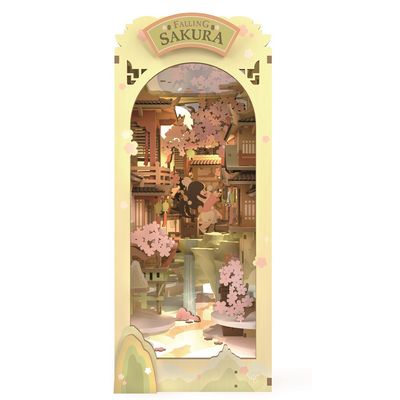 RoboTime 3D Puzzle Zarážka na knihy Falling Sakura (dřevěná)