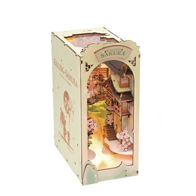 RoboTime 3D Puzzle Zarážka na knihy Falling Sakura (dřevěná)