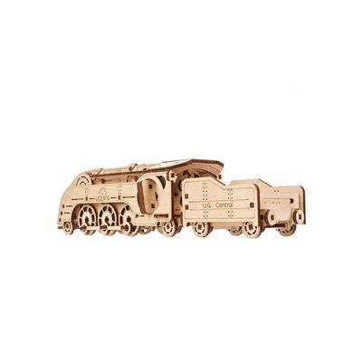 Ugears 3D dřevěné mechanické puzzle MINI Lokomotiva