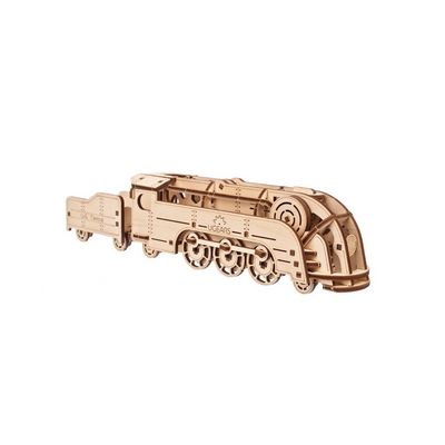Ugears 3D dřevěné mechanické puzzle MINI Lokomotiva