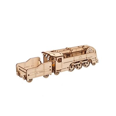 Ugears 3D dřevěné mechanické puzzle MINI Lokomotiva