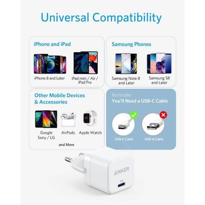 Anker PowerPort III 20W Cube White - EU plug