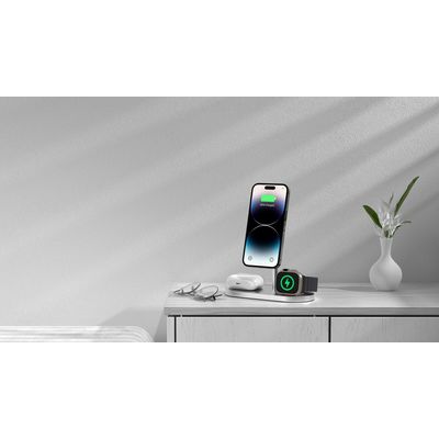 CubeNest 3v1 Bezdrátová magnetická nabíječka S313 Pro - stříbrná