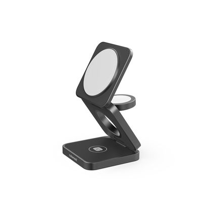 CubeNest 3v1 Skládací bezdrátová magnetická nabíječka S312 Pro - černá