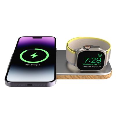 Cubenest 2v1 Bezdrátová magnetická nabíječka K200 - stříbrná