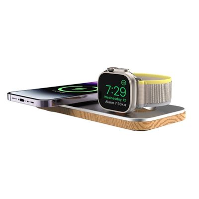 Cubenest 2v1 Bezdrátová magnetická nabíječka K200 - stříbrná