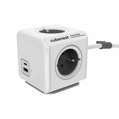 Cubenest PowerCube Extended USB A+C PD 20 W 1,5 m - šedá