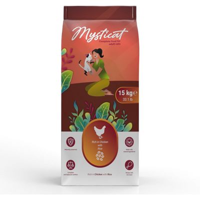 Kraftia MYSTICAT Adult Chicken & Rice 15kg granule pro kočky