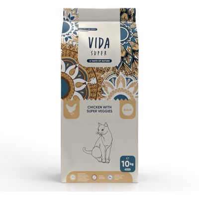 Kraftia VIDA SUPER CAT Adult Chicken & Veggies 10kg granule pro kočky