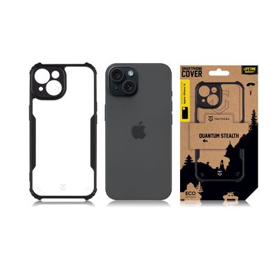 Tactical Quantum Stealth Kryt pro Apple iPhone 15 Clear/Black