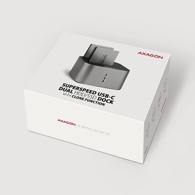 AXAGON ADSA-DC, USB-C 5Gbps - 2x SATA 6G 2.5/3.5 SSD/HDD CLONE DUAL dokovací stanice