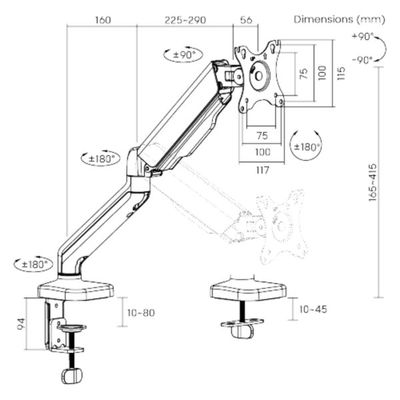 Brateck Držák monitoru LDT46-C012E