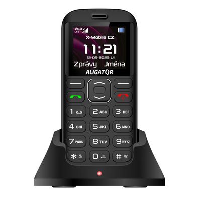 ALIGATOR A720 4G Senior černý + stolní nabíječka