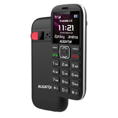 ALIGATOR A720 4G Senior černý + stolní nabíječka