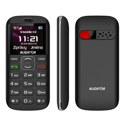 ALIGATOR A720 4G Senior černý + stolní nabíječka