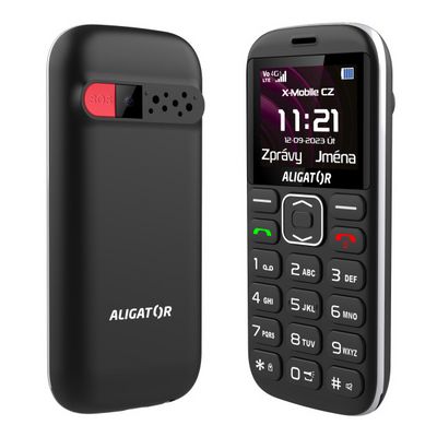 ALIGATOR A720 4G Senior černý + stolní nabíječka