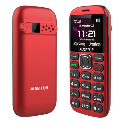 ALIGATOR A720 4G Senior červeno-černý + stolní nabíječka
