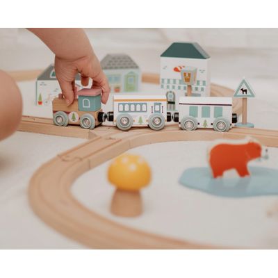 Bigjigs Toys Dřevěná vláčkodráha u lesa