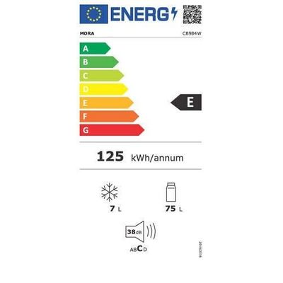 Mora CB 984 W Volně stojící lednička s mrazákem 75/7 l