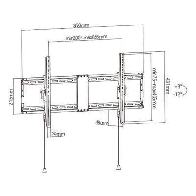 GEMBIRD Držák TV WM-90T-01, 43-90 (70kg), náklopný