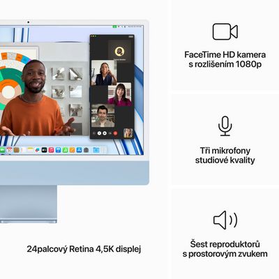 Apple iMac 24 M3 CZ Modrý (MQRQ3CZ/A)