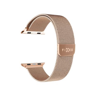 Síťovaný nerezový řemínek FIXED Mesh Strap pro Apple Watch 38/40/41mm, růžove zlatý
