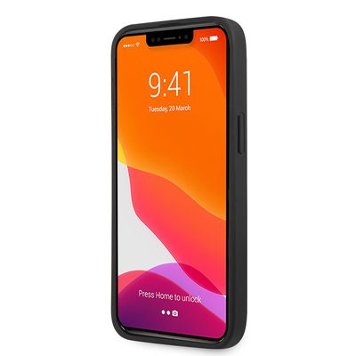 Guess PU 4G Metal Logo Zadní Kryt pro iPhone 13 Pro Max Grey