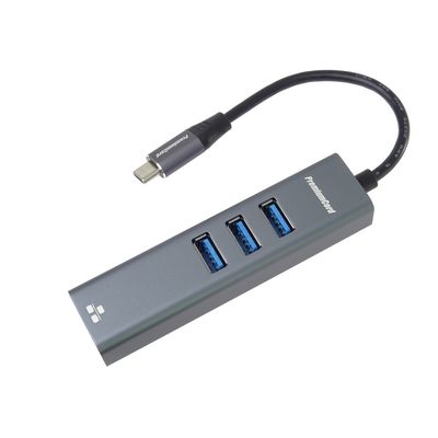PremiumCord Adapter USB-C na Gigabit 10/100/1000Mbps + 3x USB3.0 konektor