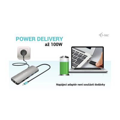 i-tec USB-C Metal Nano 2x HDMI Docking Station, PD 100W