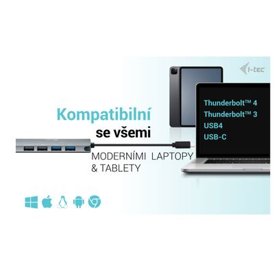 i-tec USB-C Metal Nano 2x HDMI Docking Station, PD 100W