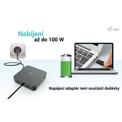 i-tec USB-C HDMI + Dual DP Docking Station, Power Delivery 100W + zdroj 112W
