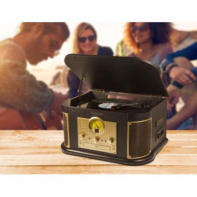Technaxx Bluetooth přehrávač CD/gramofon/kazeta, konvertor – převod do MP3 formátu (TX-103)