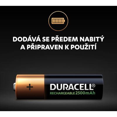 Duracell Rechargeable nabíjecí baterie, 2500mAh, 2 ks (AA)