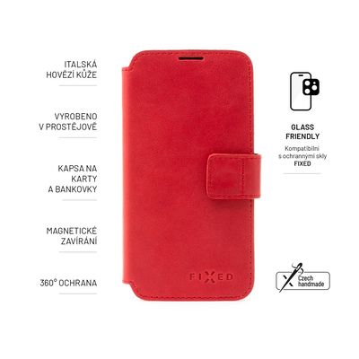 Kožené pouzdro typu kniha FIXED ProFit pro Samsung Galaxy A53 5G, červené
