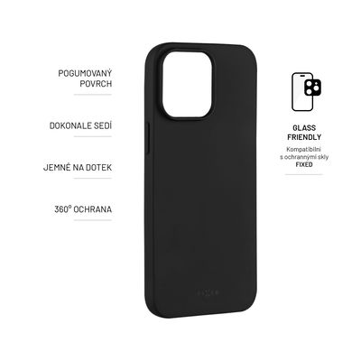 Zadní pogumovaný kryt FIXED Story pro Apple iPhone 14 Pro Max, černý