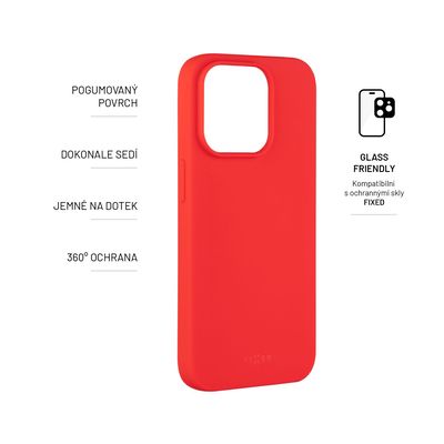 Zadní pogumovaný kryt FIXED Story pro Apple iPhone 14 Pro, červený