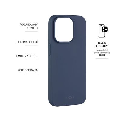 Zadní pogumovaný kryt FIXED Story pro Apple iPhone 14 Pro, modrý