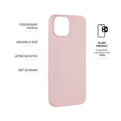 Zadní pogumovaný kryt FIXED Story pro Apple iPhone 14, růžový