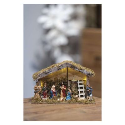 LED vánoční betlém, 17 cm, 2x AA, vnitřní, teplá bílá