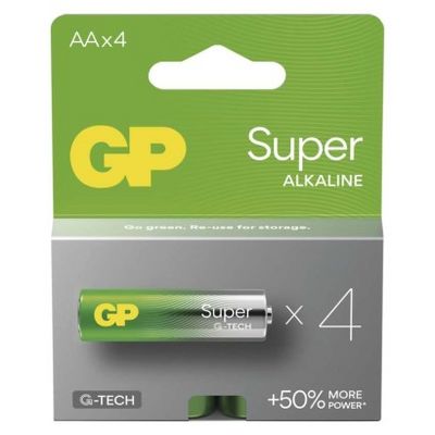 GP baterie Super Alkaline LR6 (AA, tužka) blistr, 4 kusy
