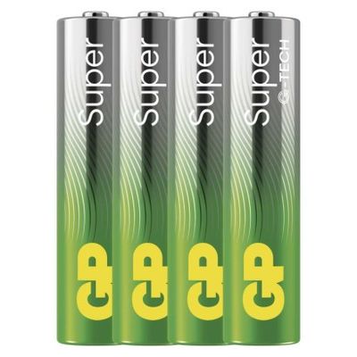 GP baterie Super Alkaline LR03 (AAA, mikrotužka), blistr 4 kusy