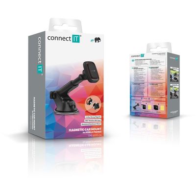 CONNECT IT InCarz 4Strong CARBON univerzální magnetický držák do auta, 4 magnety, KARBON