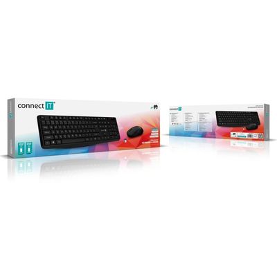 CONNECT IT OfficeBase Wireless Combo bezdrátová černá klávesnice + myš