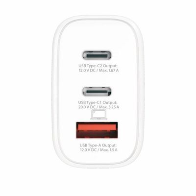 SKROSS USB A+C nabíjecí adaptér Power charger 65W GaN EU, Power Delivery, typ C