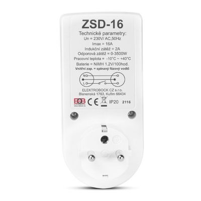 ELEKTROBOCK spínací digitální zásuvka ZSD16