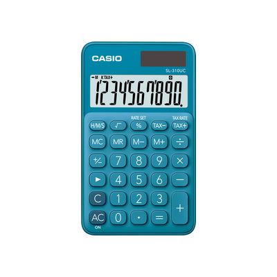 Casio SL 310 UC BU Kapesní kalkulačka, tyrkysová