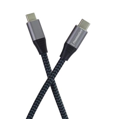PremiumCord USB-C kabel ( USB 3.2 GEN 2x2, 5A, 100W, 20Gbit/s ) 3m, bavlněný oplet
