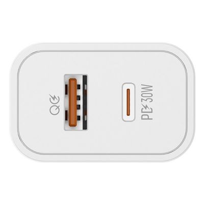 ColorWay CW-CHS037PD-WT, 1x USB a 1x USB-C, 30W, bílá