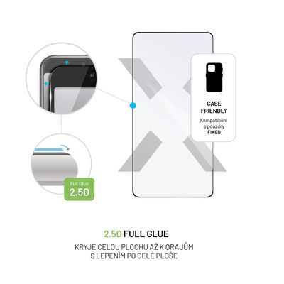 Ochranné tvrzené sklo FIXED Full-Cover pro Xiaomi Redmi Note 13 Pro/POCO M6 Pro, lepení přes celý displej, černé