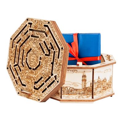 EscapeWelt 3D dřevěná skládačka hlavolamu Secret Maze Box